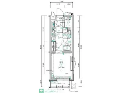 アルテシモ ルスト(1K/2階)の間取り写真