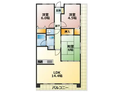 アプリーレ垂水(3LDK/4階)の間取り写真