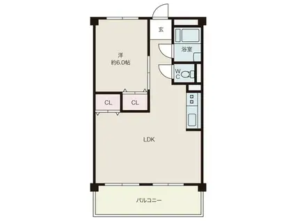 豊山第2(1LDK/7階)の間取り写真