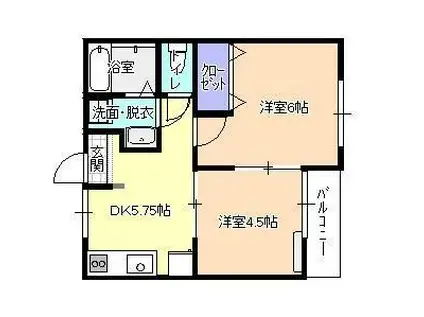 シュール・M(2DK/2階)の間取り写真