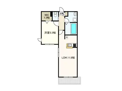 マイン南吉祥寺(1LDK/1階)の間取り写真