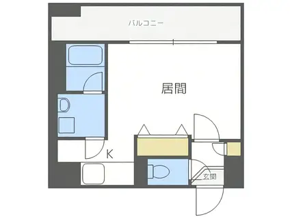 ラトゥール(1K/10階)の間取り写真