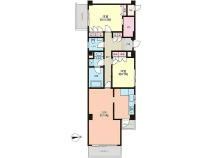 エンブレム下落合(2LDK/3階)の間取り写真