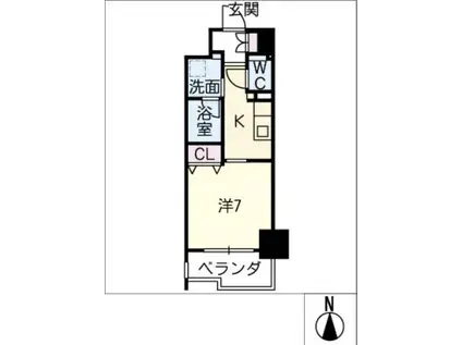 TENAS今池(1K/10階)の間取り写真