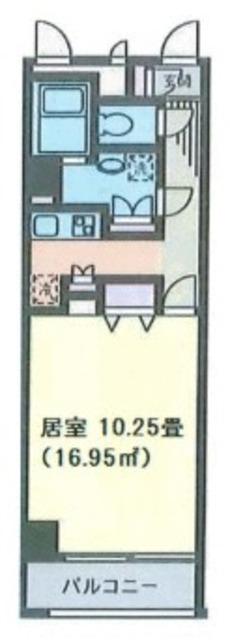 サーティーフォービル(1K/4階)の間取り写真
