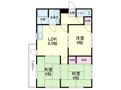 ライトマンション(3LDK/3階)の間取り写真
