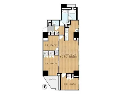 グランドメゾン新宿弁天町(3LDK/9階)の間取り写真