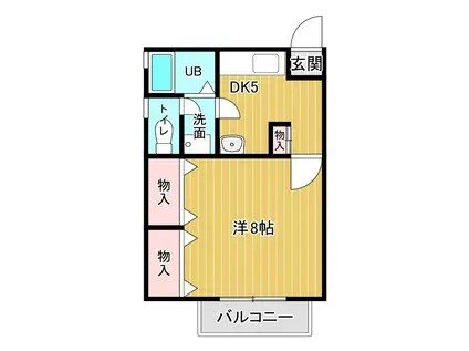 コンフォール健軍(1K/1階)の間取り写真