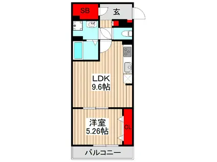 リブリ・赤塚(1LDK/3階)の間取り写真