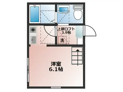 ハーミットクラブ日吉II(ワンルーム/2階)の間取り写真