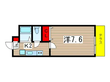 QUALIA V(1K/1階)の間取り写真
