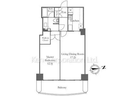 愛宕グリーンヒルズフォレストタワー(1LDK/24階)の間取り写真
