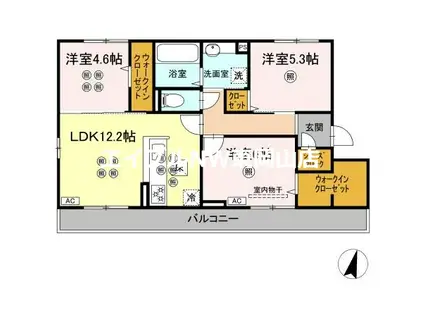 BLISS COURT II(3LDK/2階)の間取り写真