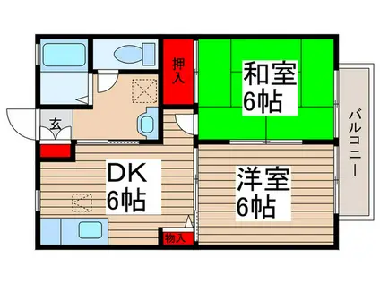 エスポワールK(2DK/2階)の間取り写真