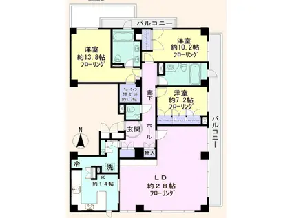 プリマヴェーラディ ミタ(3LDK/2階)の間取り写真