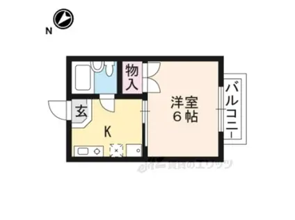 SPLACE(1K/2階)の間取り写真