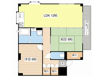 ローズコート(2LDK/2階)の間取り写真