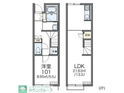 レオネクストアヴニール 44534(1LDK/1階)の間取り写真
