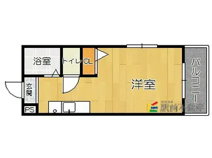 パンルネックス・マリンクリスタル(ワンルーム/2階)の間取り写真