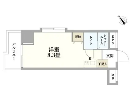 モンテベルデ押上(ワンルーム/9階)の間取り写真