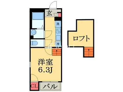 LNボナール(1K/2階)の間取り写真