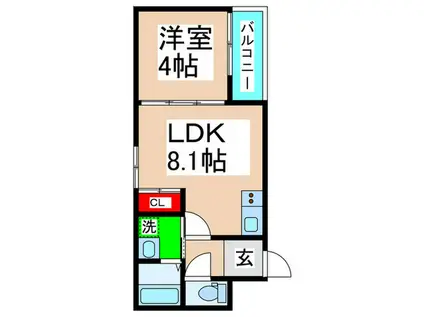 F ASECIA CARO(1LDK/1階)の間取り写真