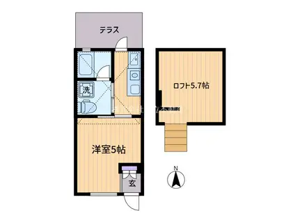 TETRA IRIS(1K/1階)の間取り写真