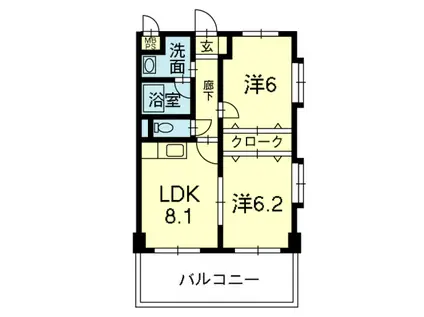 シャトル ARITA(2LDK/2階)の間取り写真
