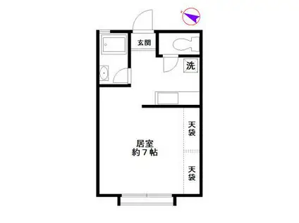 ロイヤルヒカワハイツ(1K/2階)の間取り写真