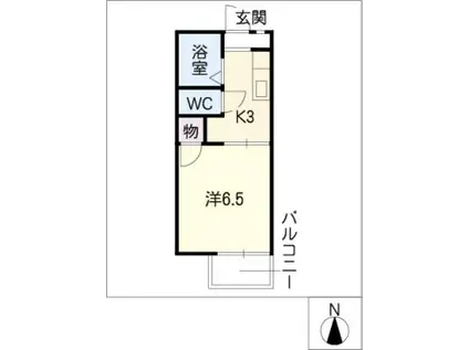 フォーブルはるひ(1K/1階)の間取り写真
