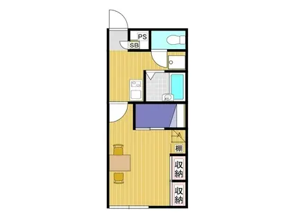 レオパレス圭(1K/2階)の間取り写真