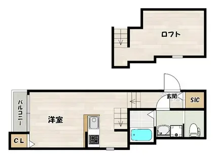 ソレイユ七隈(1K/1階)の間取り写真