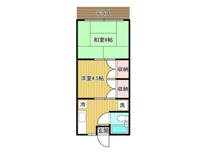 グリーンヒル秀和(2K/1階)の間取り写真