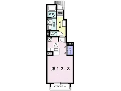 ファインブリッジ(ワンルーム/1階)の間取り写真