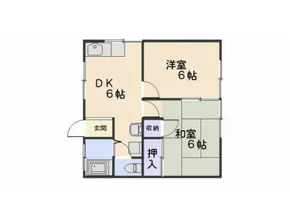 AMハイツ(2DK/2階)の間取り写真