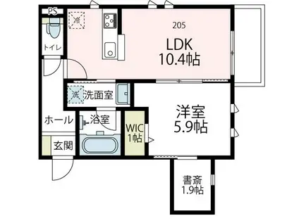 ヴァローレV(1SLDK/2階)の間取り写真