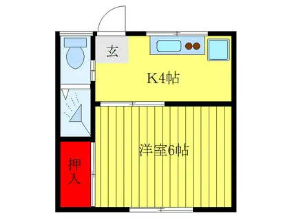 メゾン楡(1K/2階)の間取り写真
