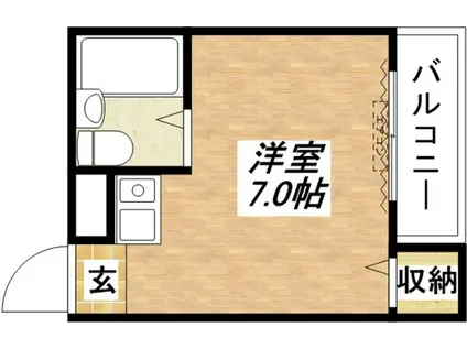 ハピネス平野(ワンルーム/5階)の間取り写真