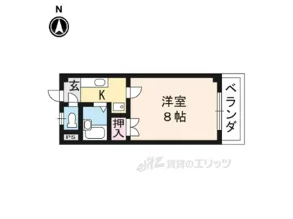 グリーンシティ(1K/3階)の間取り写真