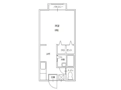 メゾン学南1号棟(1K/1階)の間取り写真