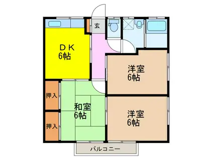 アネックスめぐみA(3DK/2階)の間取り写真