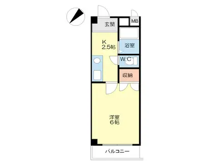 オレンジハウス(1K/1階)の間取り写真