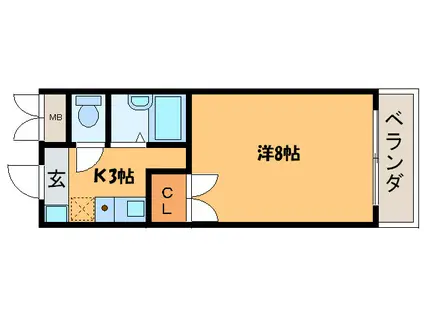鈴屋ビル(1K/3階)の間取り写真