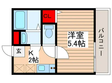 グランメゾン東新小岩(1K/2階)の間取り写真