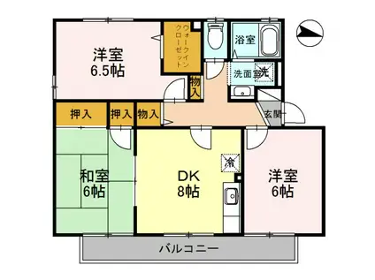 エスポワール二見(3DK/2階)の間取り写真