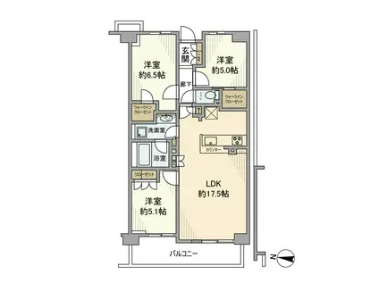 ファインレジデンス平和台カームヴィラ(3LDK/1階)の間取り写真