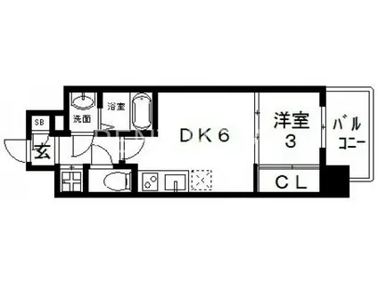 オリエンテム(1DK/3階)の間取り写真