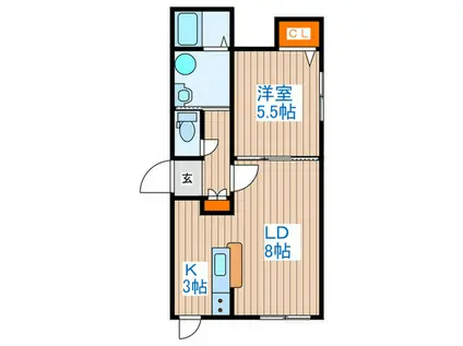  LUCE (1LDK/1階)の間取り写真