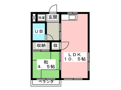 ピュアストM(1LDK/3階)の間取り写真