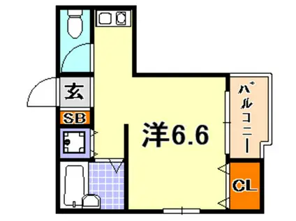 ステイシア甲南(ワンルーム/3階)の間取り写真